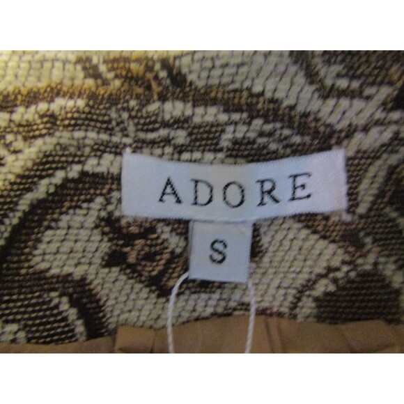 Adore Baroque Jacket NWT Inspired Khaki Paisley Cropped Raw Hem Retails $150 S - Picture 9 of 11